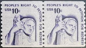 Scott #1617 1977 10¢ Americana Justice perf. 10 vertically MNH OG pair
