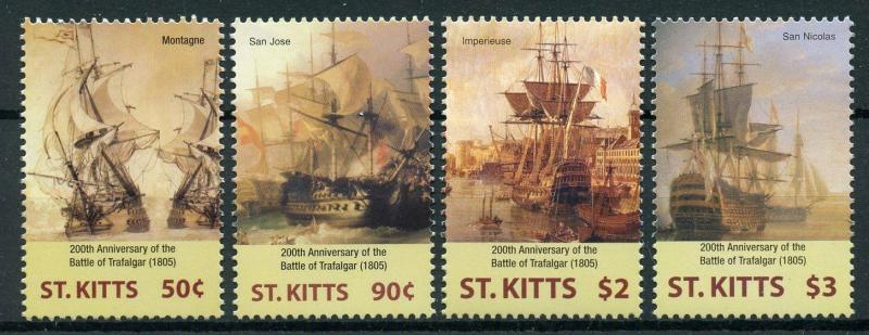 St Kitts 2005 MNH Battle of Trafalgar 200th Anniv Imperieuse 4v Set Ships Stamps