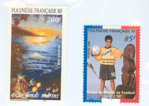 French Polynesia #741-742  Single (Complete Set) (Art) (Soccer) (Sports)