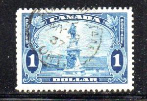 Canada Sc 227 1935 $1 Champlain Monument stamp used