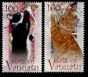 Vanuatu #988-989 Cats Issue Used