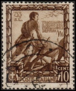 Italy 400 - Used - 10c Romulus Plowing (1938) (cv $0.80)