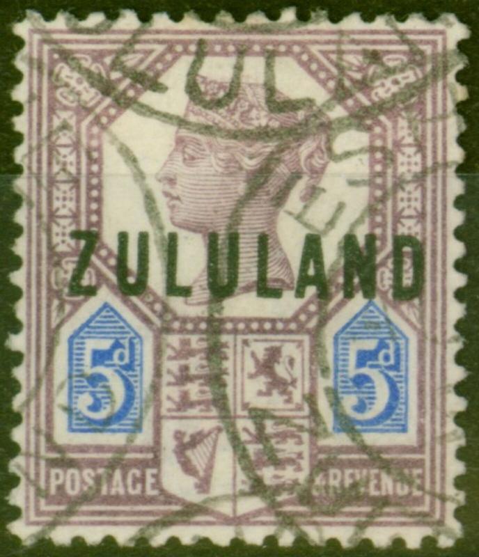 Zululand 1893 5d Dull Purple & Blue SG7 Fine Used