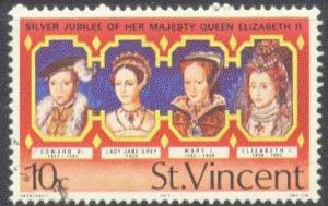 ST.VINCENT  488 USED 1977 10c SILVER JUBILEE