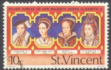 ST.VINCENT  488 USED 1977 10c SILVER JUBILEE