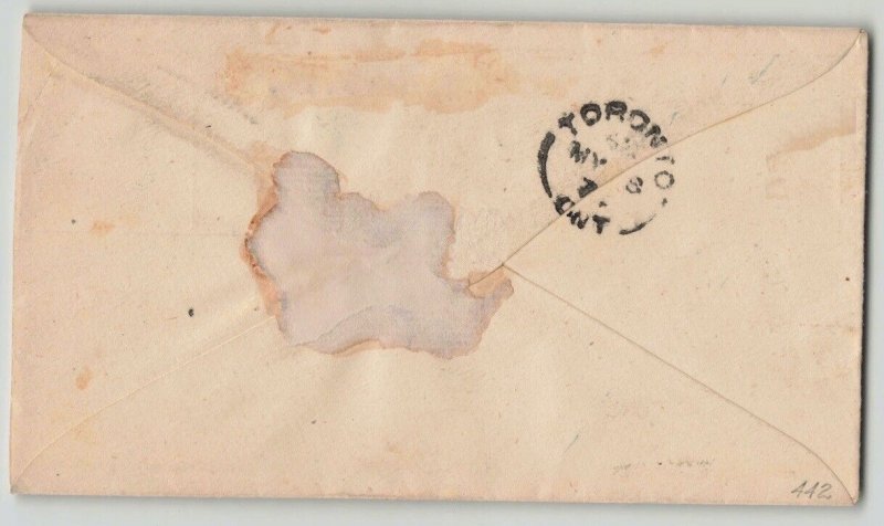 Canada 1874 Registered Stampless Advertising Cover Smith's Falls to Toronto