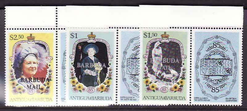 Barbuda-Sc#730,732,734- id12-three unused NH stamps from the set-Queen Mother-