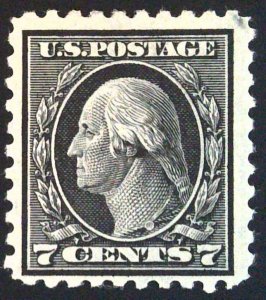 Scott#469 - F/VF - 7c Black - Washington - OG HR - 1916