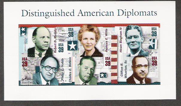 4076 AMERICAN DIPLOMATS SOUVENIR SHEET NH