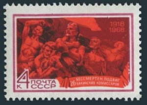 Russia 3510 block/4,MNH.Michel 3535. Shooting of the 26 Commissars,Baku,50,1968