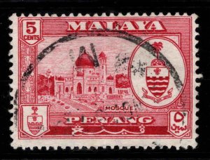 MALAYA Penang Scott 59 Used Coat of arms stamp light cancel