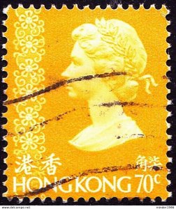 HONG KONG 1977 QEII 70c Chrome-Yellow SG320 FU