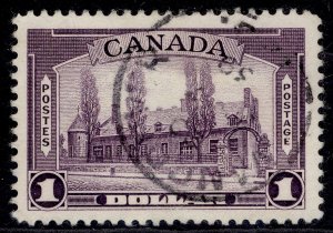 CANADA GVI SG367, $1 violet, VERY FINE USED. Cat £18. CDS