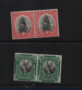 South Africa 1926 SG30 & SG31 lightly mounted mint pairs