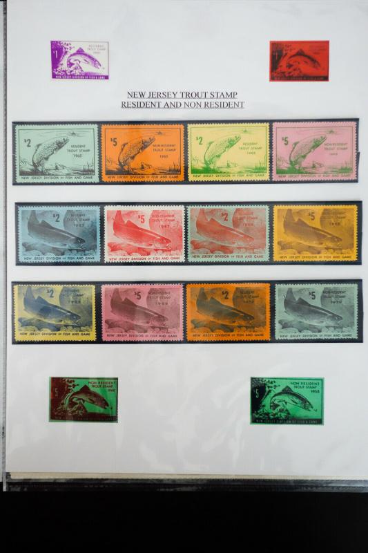 US NJ Mint Trout Stamp Collection