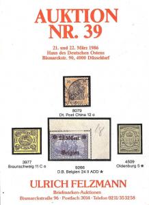 Felzmann: Sale # 39  -  Auktion NR.39, Ulrich Felzmann Sa...