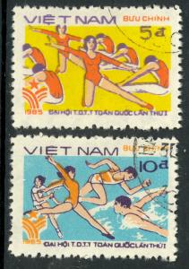 VIETNAM 1985 Complete NATIONAL SPORTS FESTIVAL Set Sc 1549-1550 CTO Used