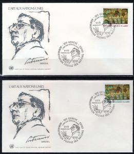 UN Geneva 41-42 Art Geneva Set of Two U/A FDC