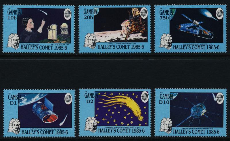 Gambia 604-9 MNH Halley's Comet, Moon Landing, Satellite