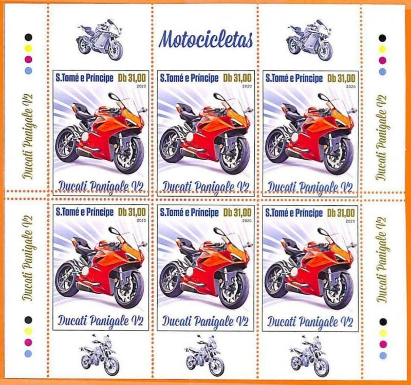 A6710- SAO TOME & PRINCIPE, Error 2020 MISSPERF MINIATURE S:  Motorbikes, Ducati