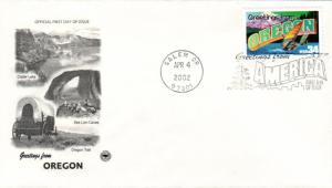 #3597 Greetings From Oregon PCS FDC