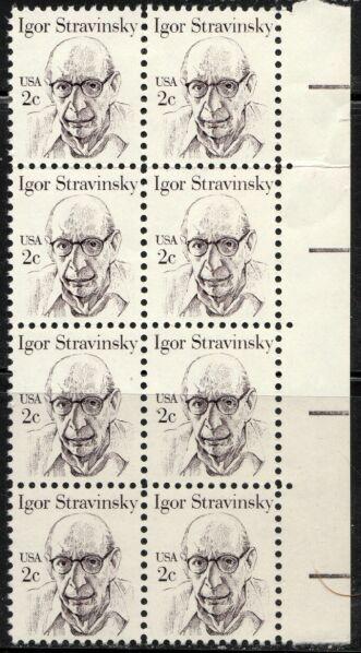 US Stamp #1845 MNH Igor Stravinsky Block of 8