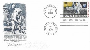 1969 Air Mail FDC, #C76, 10c First Man on the Moon, Artmaster