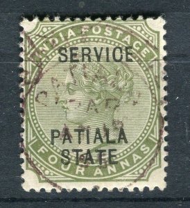 INDIA; PATTIALLA 1883-85 classic QV Service issue used 4a. value