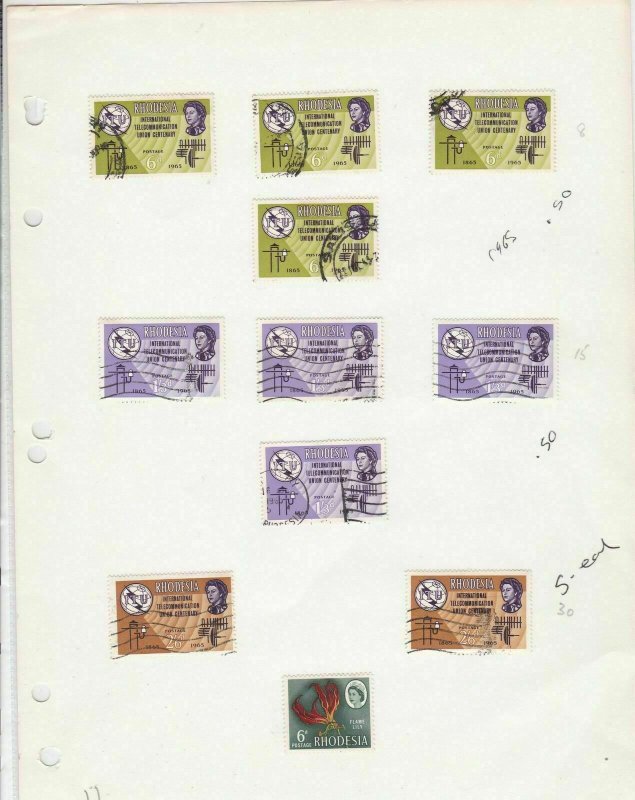 rhodesia 1965 stamps ref 11217