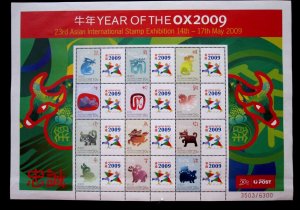 CHRISTMAS ISLAND/HONG KONG - YEAR OF THE OX 2009 - MNH - CAT VAL $32.00