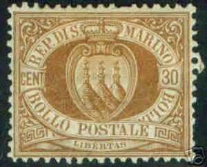 San Marino Scott 15 RARE 19th century mint stamp CV$900