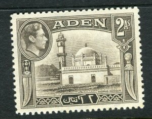 Aden; 1938 Antiguo GVI problema fina con bisagras de menta sombra de valor 2a. 