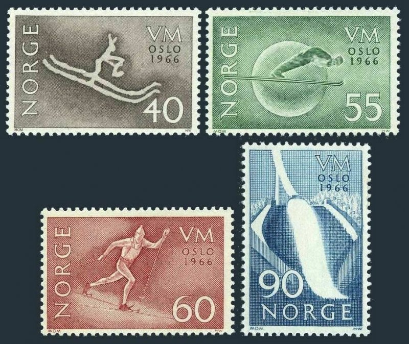 Norway 486-489,MNH.Michel 537-540. World Ski Championships,1966.