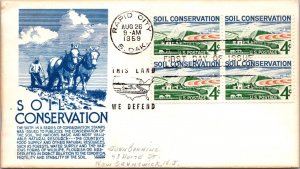 FDC 1959 SC #1133 Anderson Cachet - Rapid City S Dak - Block Of 4 - J4283