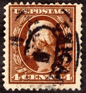 1911, US 4c, Washington, Used, Sc 377