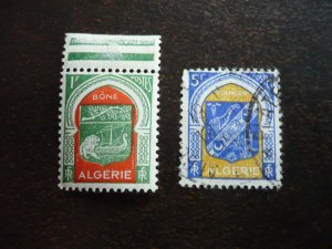 Stamps - Algeria - Scott# 274,277 - Mint Hinged & Used Part Set of 2 Stamps