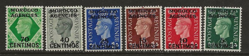 GREAT BRITAIN OFFICES - MOROCCO SC# 83-88  FVF/MOG 1937-40