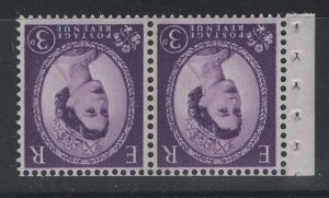 GB 1960 3d 8mm violet phos side band right wmk inverted unmounted mint, ditto