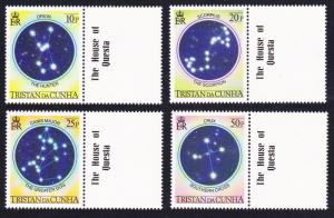 Tristan da Cunha The Night Sky 4v with Gutter labels SG#373/76 SC#356-59