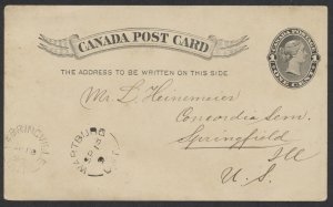 1895 Perth County Postmarks, Wartburg and Sebringville ONT On PSC to USA