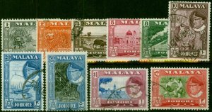 Johore 1960 Set of 10 to $2 SG155-164 Fine Used