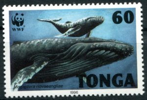 Tonga Sc#916 MNH, 60s multi, WWF - Whales (1996)