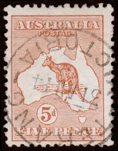 Australia Scott 7, Orange Brown (1913) Used F-VF, CV $50.00 M