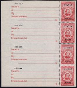 R681a Pane of 4 VF unused with nice color cv $ 225 ! see pic !