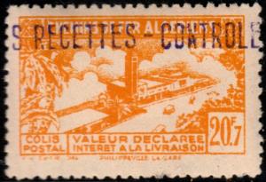 ✔️ FR.COL ALGERIA 1943 - PARCEL RAILWAY INVERTED OVPT - YV. 118 * MH [201.1B.D]