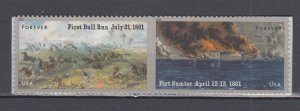 (J) ​USA Sc#4522-4523  4523a Civil War 1861  Full Pair Set MNH