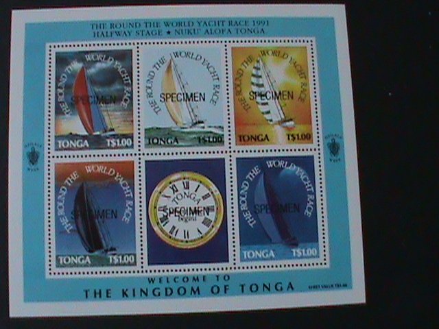 TONGA-1991-SC#775 -RARE SPECIMEN -ROUND THE WORLD YACHT RACE MNH-S/S VERY FINE