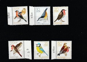 Germany DDR  Scott#  1976-1981  MNH  (1979 Song Birds)