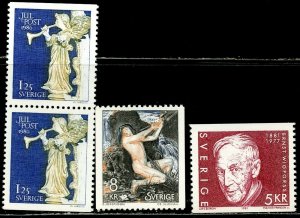 SWEDEN Sc#1339 Pair, 1340, 1345 1980-81 Commemoratives OG Mint NH