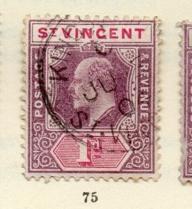 St Vincent 1902 Early Issue Fine Used 1d. NW-159967